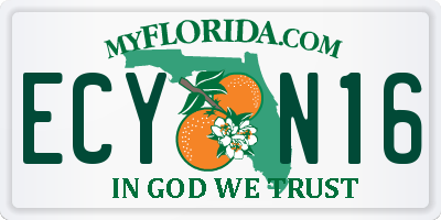 FL license plate ECYN16