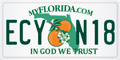 FL license plate ECYN18