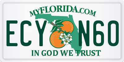 FL license plate ECYN60