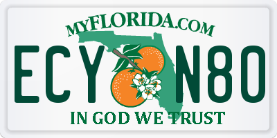 FL license plate ECYN80