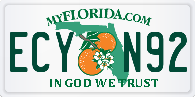FL license plate ECYN92