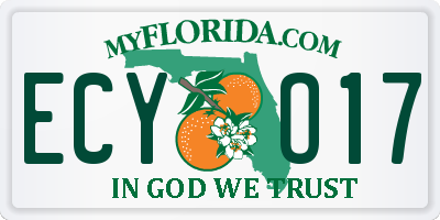 FL license plate ECYO17
