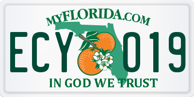 FL license plate ECYO19