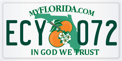 FL license plate ECYO72