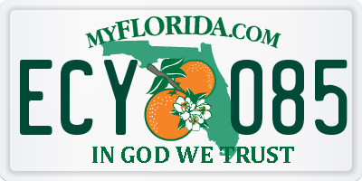 FL license plate ECYO85