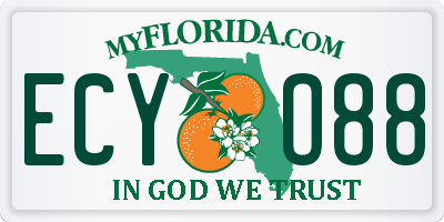 FL license plate ECYO88