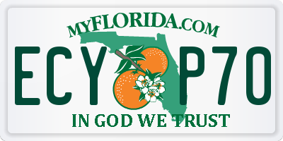 FL license plate ECYP70