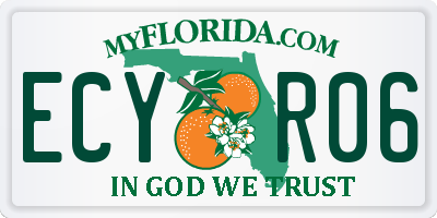 FL license plate ECYR06