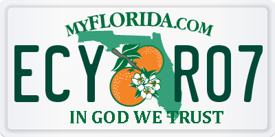 FL license plate ECYR07