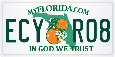 FL license plate ECYR08