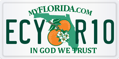 FL license plate ECYR10