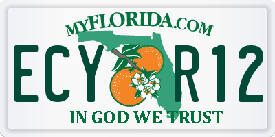 FL license plate ECYR12