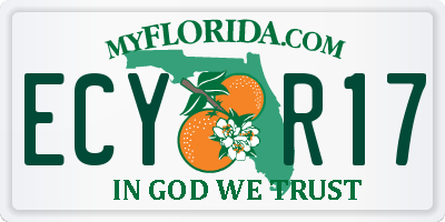 FL license plate ECYR17