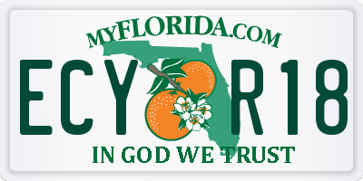 FL license plate ECYR18