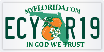 FL license plate ECYR19