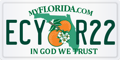 FL license plate ECYR22