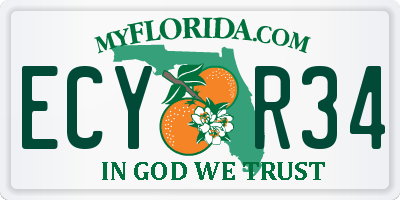 FL license plate ECYR34