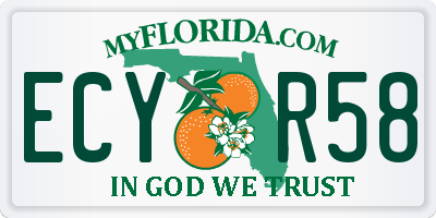 FL license plate ECYR58