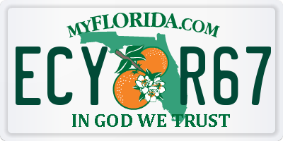 FL license plate ECYR67