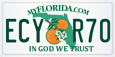 FL license plate ECYR70