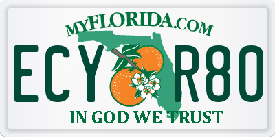 FL license plate ECYR80