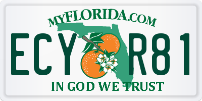 FL license plate ECYR81