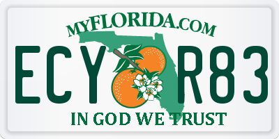 FL license plate ECYR83