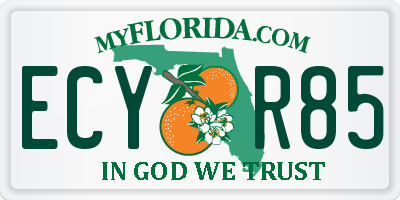 FL license plate ECYR85