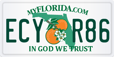FL license plate ECYR86