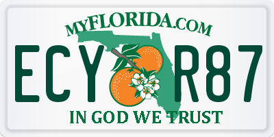 FL license plate ECYR87