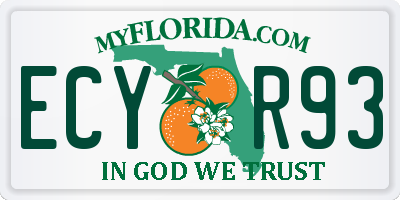 FL license plate ECYR93