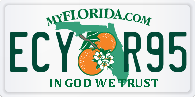 FL license plate ECYR95