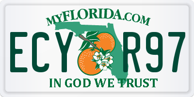 FL license plate ECYR97