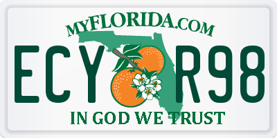 FL license plate ECYR98