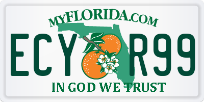 FL license plate ECYR99