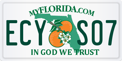 FL license plate ECYS07