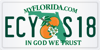 FL license plate ECYS18