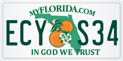 FL license plate ECYS34