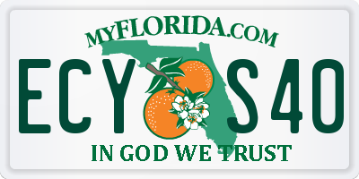 FL license plate ECYS40