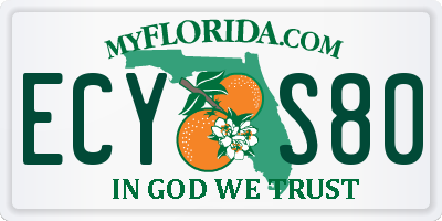 FL license plate ECYS80
