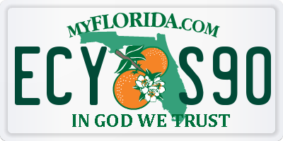 FL license plate ECYS90