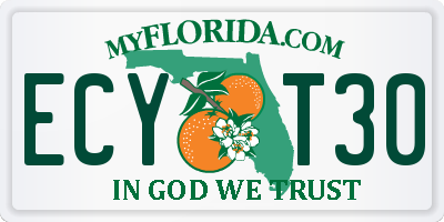 FL license plate ECYT30