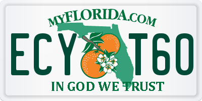 FL license plate ECYT60