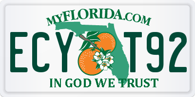 FL license plate ECYT92