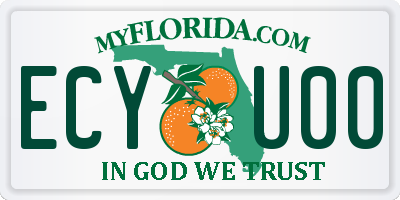 FL license plate ECYU00