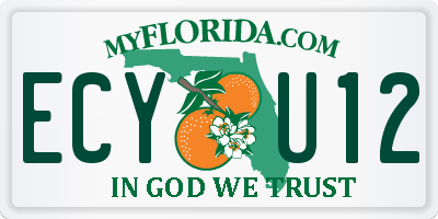 FL license plate ECYU12