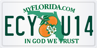 FL license plate ECYU14