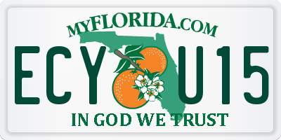 FL license plate ECYU15