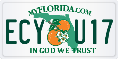 FL license plate ECYU17