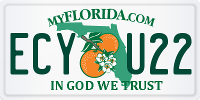 FL license plate ECYU22